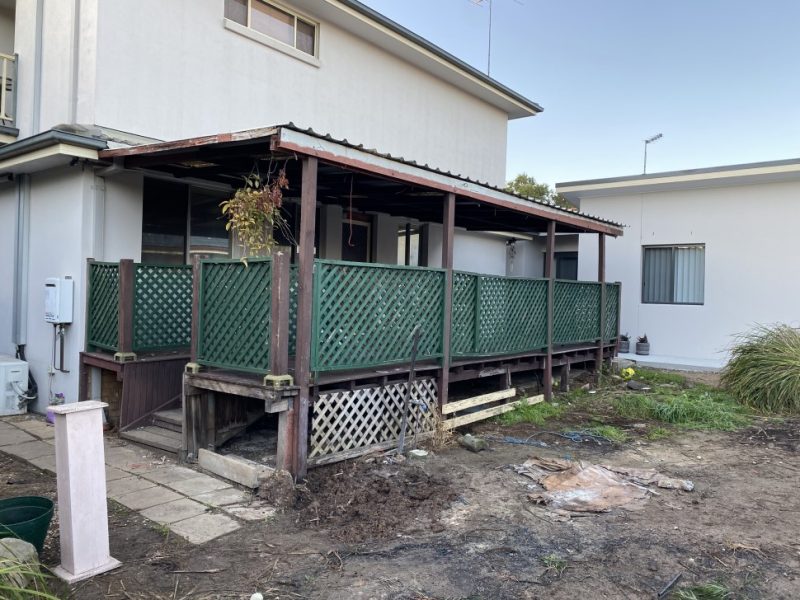 Deck renovation before